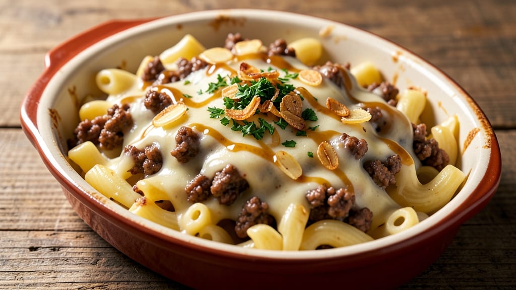 Baked Macaroni and Cheese Recipe with Ground Beef: One-Pan Protein-Packed Comfort