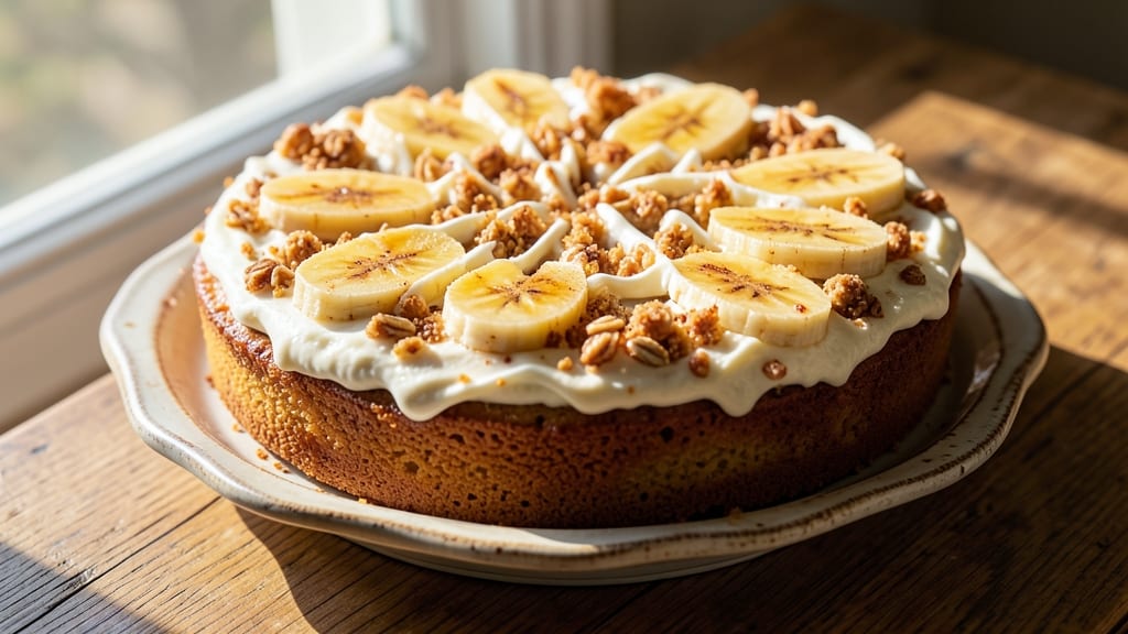 Banana Cream Cheese Coffee Cake Recipe: Swirled Layers of Spiced Banana and Tangy Frosting