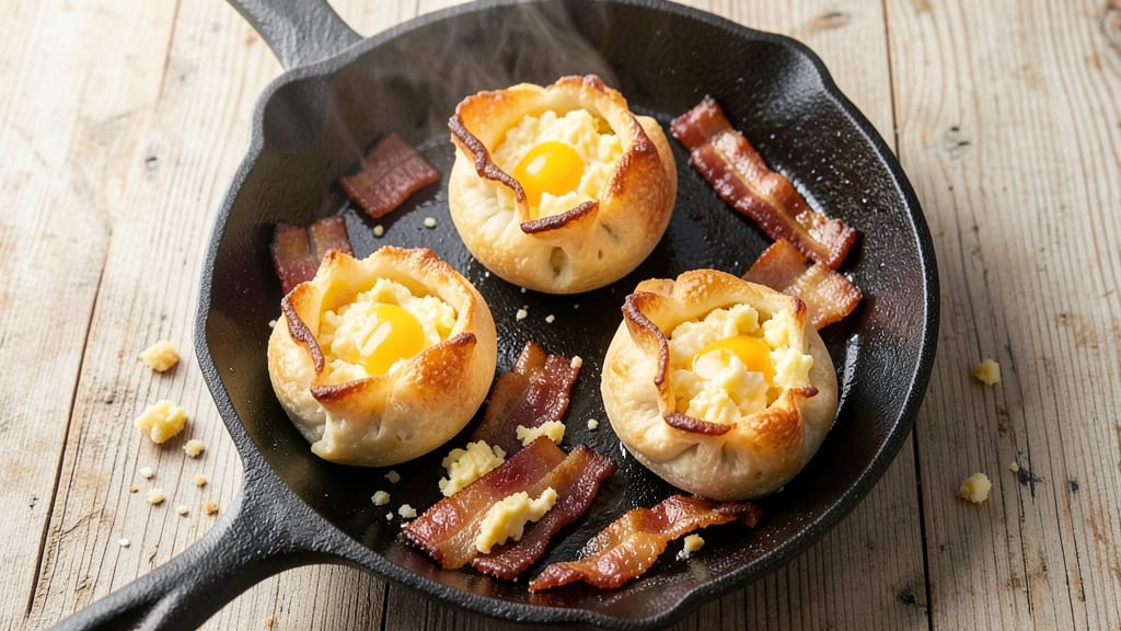 Bacon, Egg, and Cheese Pockets Recipe: Flaky Pastry Wrapped in Crispy Crunch