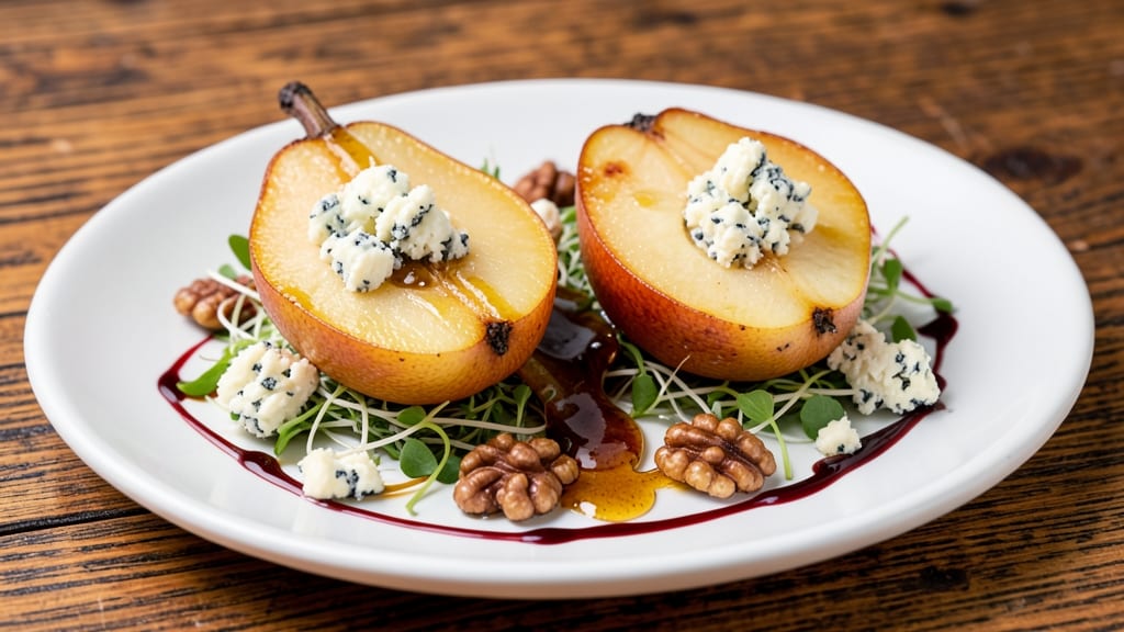 Baked Pear and Blue Cheese Recipe: Sweet-Tart Bite With Nutty Crunch