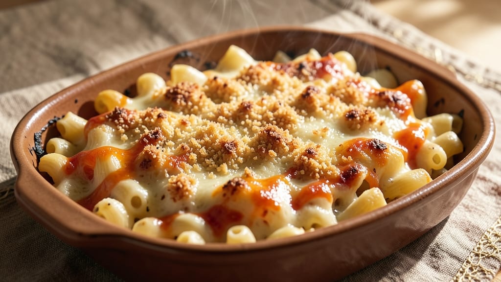 Baked Macaroni and Three Cheese Recipe: Crispy-Topped Cheese Pulls With Nutty Depth