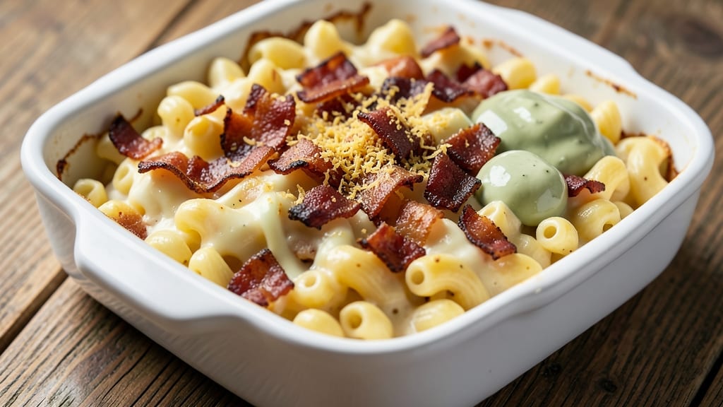 Bacon Ranch Macaroni and Cheese Recipe: Smoky Crispy Top With Herby Pull-Apart Magic