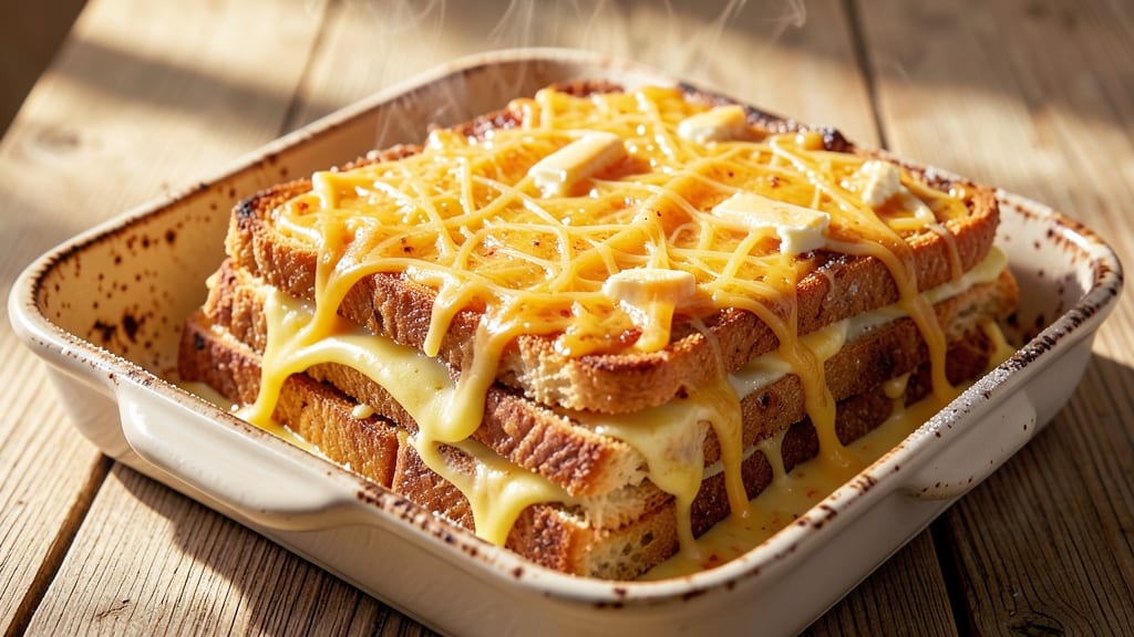 Basic Cheese Strata Recipe: Flaky Layers and Melty Cheddar Bliss