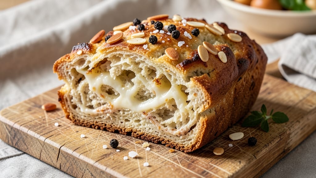 Almond Cheese Bread Recipe: Crunchy Top, Melty Cheese Rivers