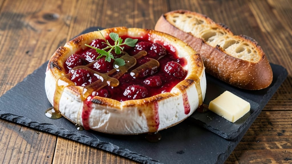 Baked Brie Cheese With Jam Recipe: Golden Crust and Jammy Rivers in 20 Minutes