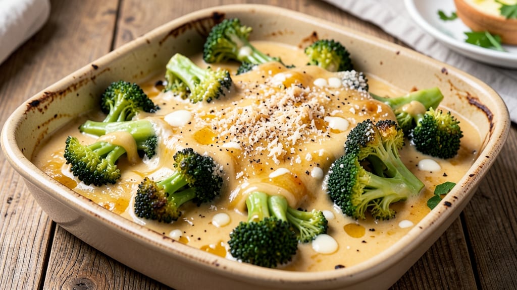 Baked Broccoli With Cheese Sauce Recipe: Cheesy Roasted Crunch Meets Silky Broccoli