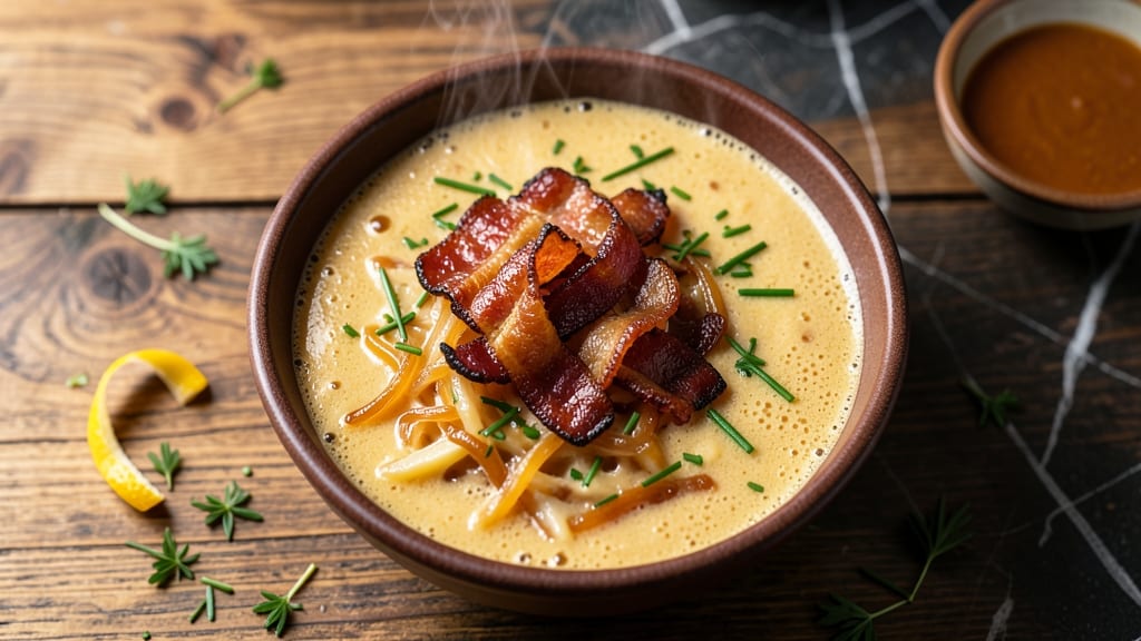 Bacon Cheese Soup Recipe: Smoky Bacon Bites and Melty Gouda Swirls