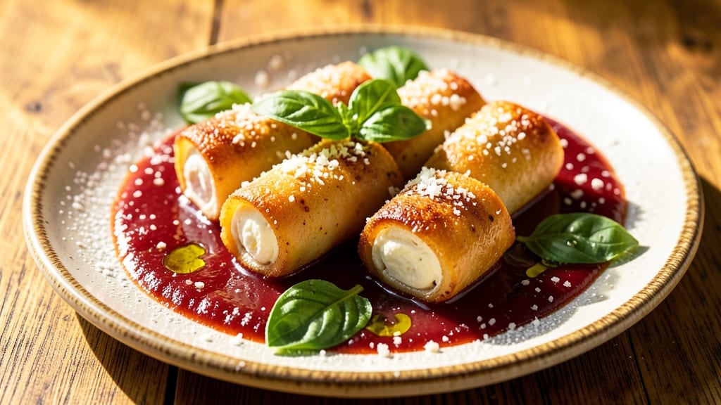 Baked Goat Cheese and Marinara Recipe: Golden Crust, Silky Cheese Rivers