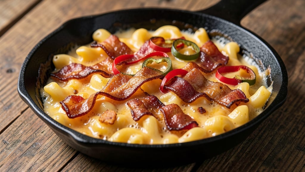 Baked Jalapeño Bacon Mac and Cheese Recipe: Smoky-Spicy Crunch With Crispy Top
