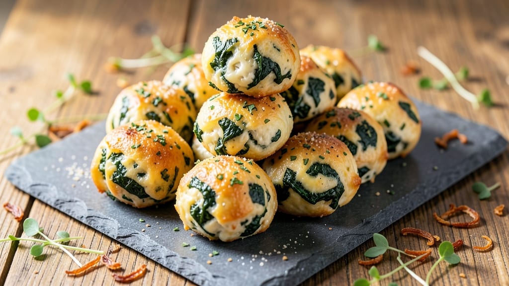 Baked Spinach Cheese Balls Recipe: Golden Crust, Herby Cheese Pull-Apart Magic