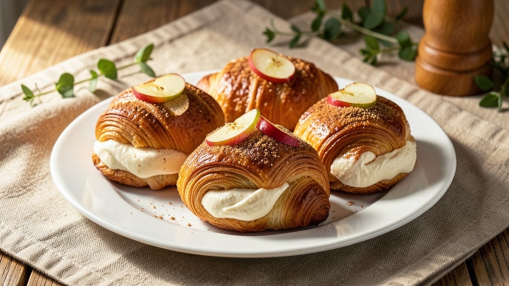 Apple Cream Cheese Croissants Recipe: Flaky Layers Stuffed With Sweet Cream Cheese Filling