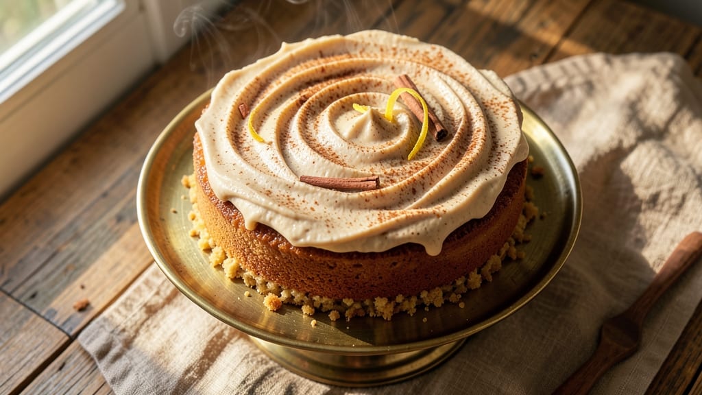 Applesauce Cake with Cinnamon Cream Cheese Frosting Recipe: Spiced Moistness and Tangy Sweetness Pairing