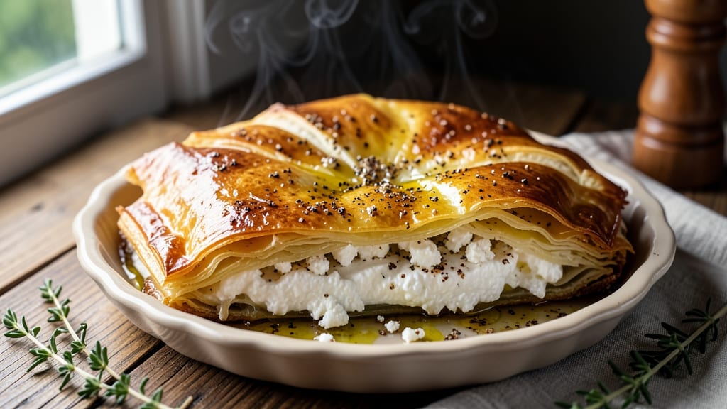 Arabic Cheese Pie Recipe: Flaky Phyllo Layers with Tangy Za'atar Crust