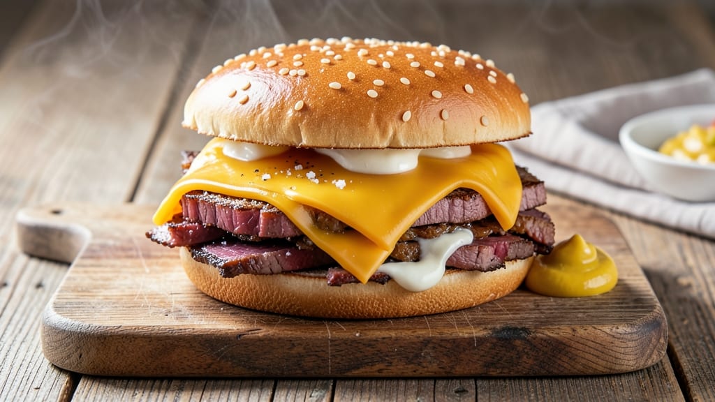 Arby’s Roast Beef and Cheddar Cheese Sandwich Recipe: Toasted Bun Crunch With Melted Cheese Rivers