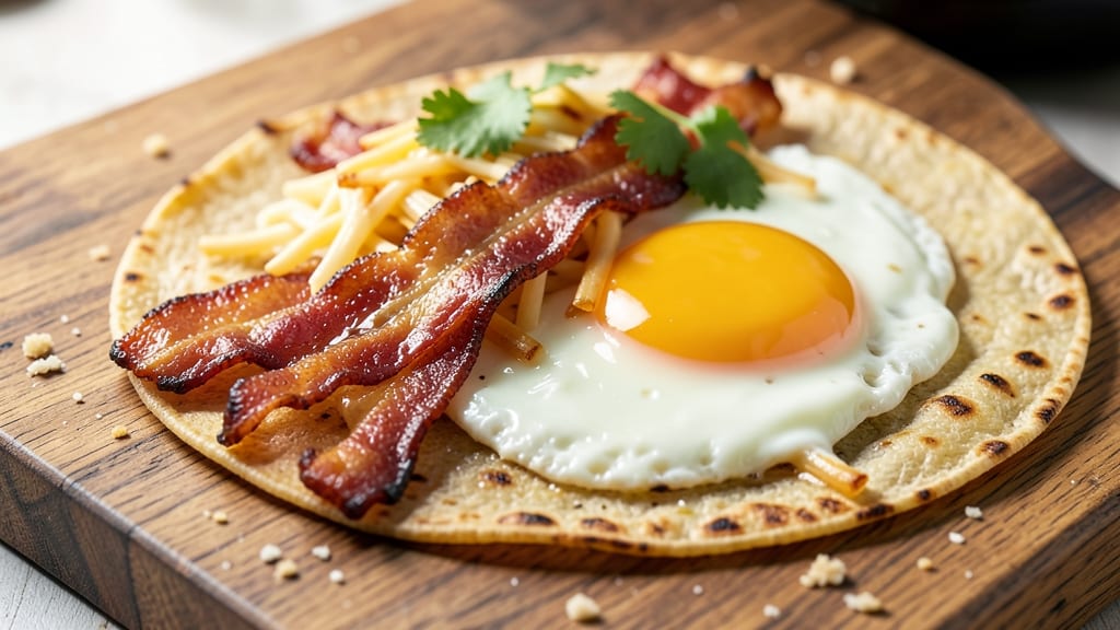 Bacon, Egg, and Cheese Tacos Recipe: Crispy Tortillas With Runny Yolk Magic