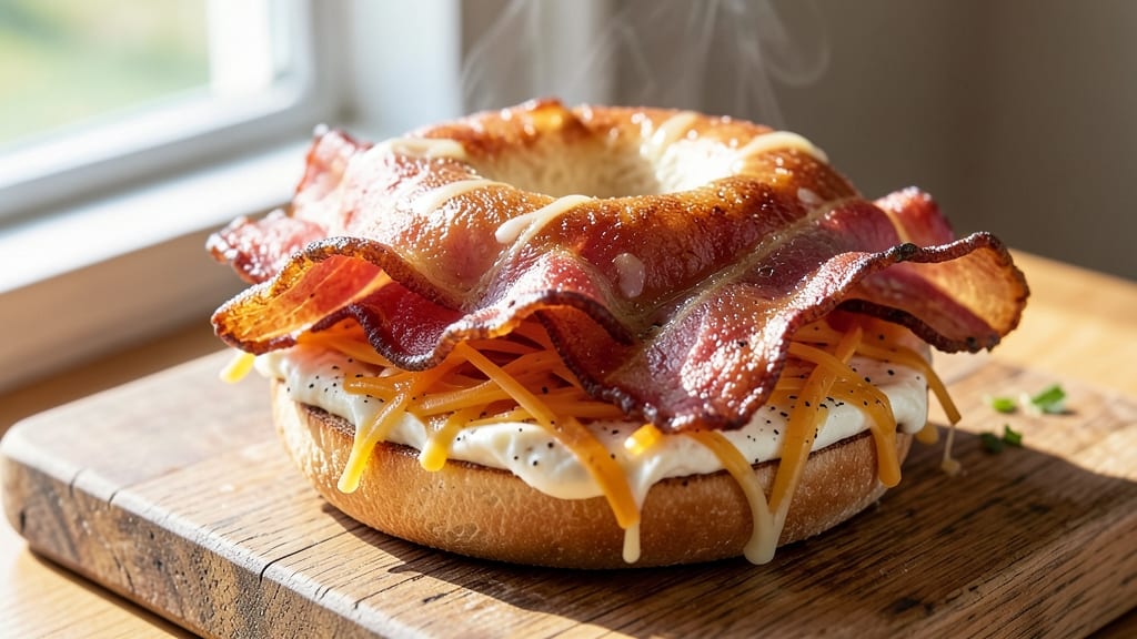 Bacon and Cheese Bagel Recipe: Crispy Toasted Edges With Gooey Pull-Apart Cheese