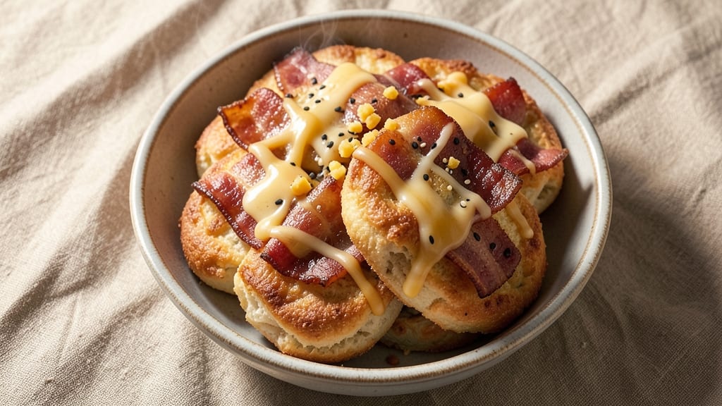 Bacon and Cheese Dog Biscuit Recipe: Smoky-Sweet Crust With Pull-Apart Cheese Rivers
