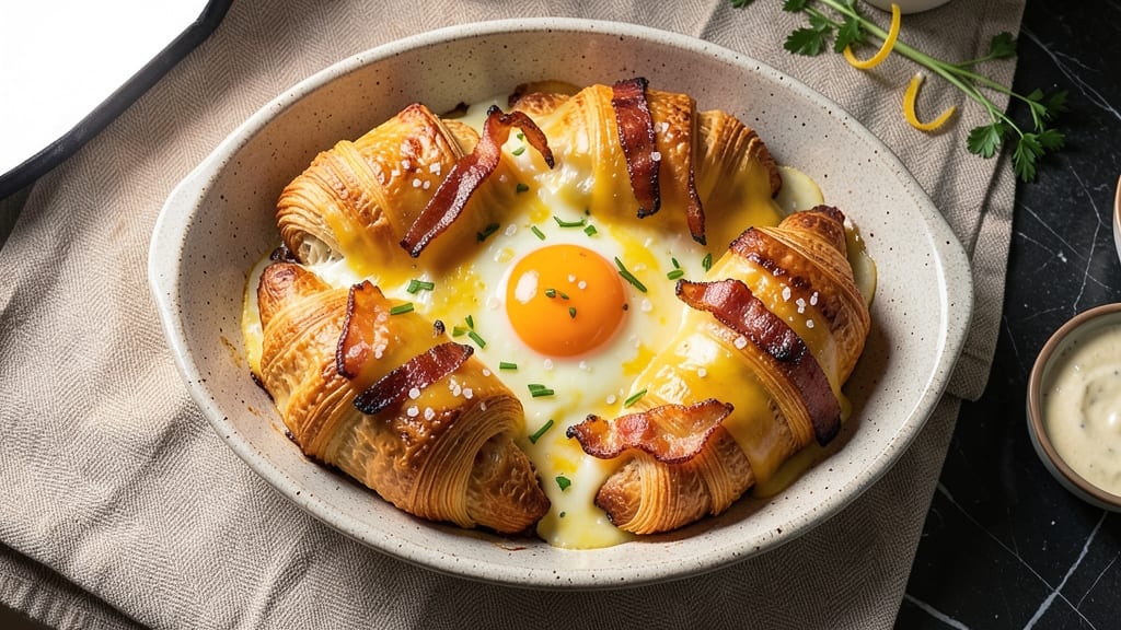 Bacon Egg and Cheese Croissant Casserole Recipe: Flaky Layers and Crispy Edges in One Dish