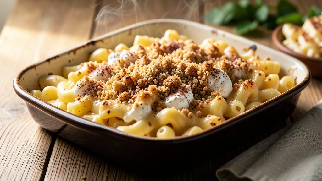 Baked Macaroni and Cheese Recipe With Bread Crumb Topping: Golden Crust, Velvety Stretch