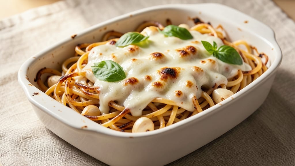 Baked Spaghetti Recipe with Cream Cheese and Cottage Cheese: Triple-Cheese Bake That Stretches Like Restaurant Lasagna