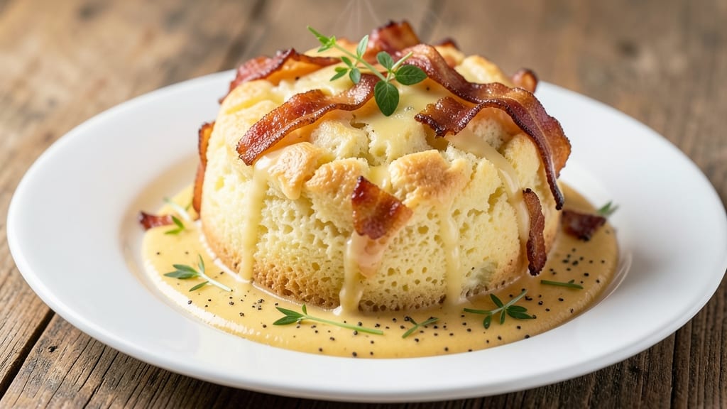 Bacon and Cheese Egg Soufflé Recipe: Crispy Crown, Silky Yolk Rivers