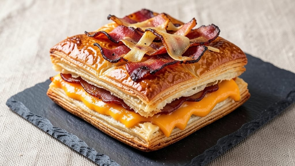 Bacon and Cheese Pastry Recipe: Smoky Crisp Edges With Pull-Apart Cheese Rivers