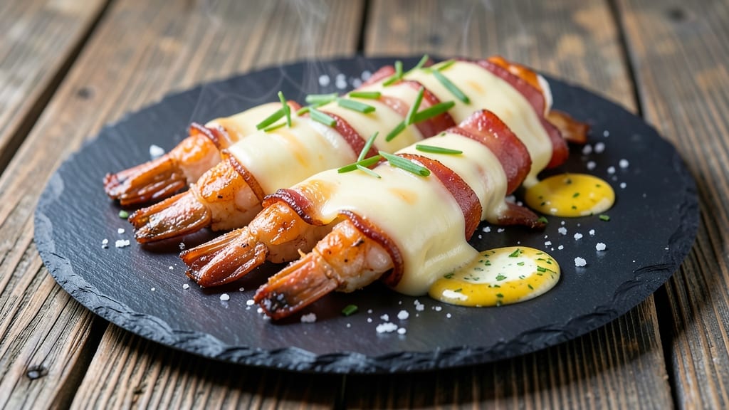 Bacon-Wrapped Shrimp With Cheese Recipe: Crispy Edges and Melty Pull-Apart Cores