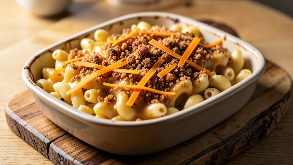 Baked Macaroni and Cheese Recipe Velveeta Bread Crumbs: Crispy Crown Over Gooey Cheese Rivers