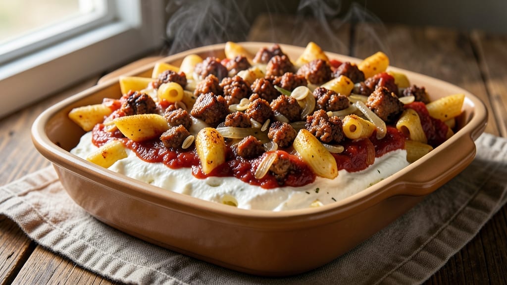 Baked Ziti With Meat and Ricotta Cheese Recipe: Meaty Layers and Al Dente Noodles